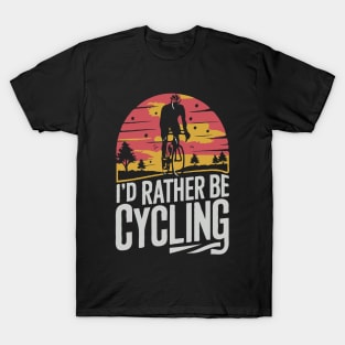 I'd Rather be Cycling. Retro Cycling T-Shirt